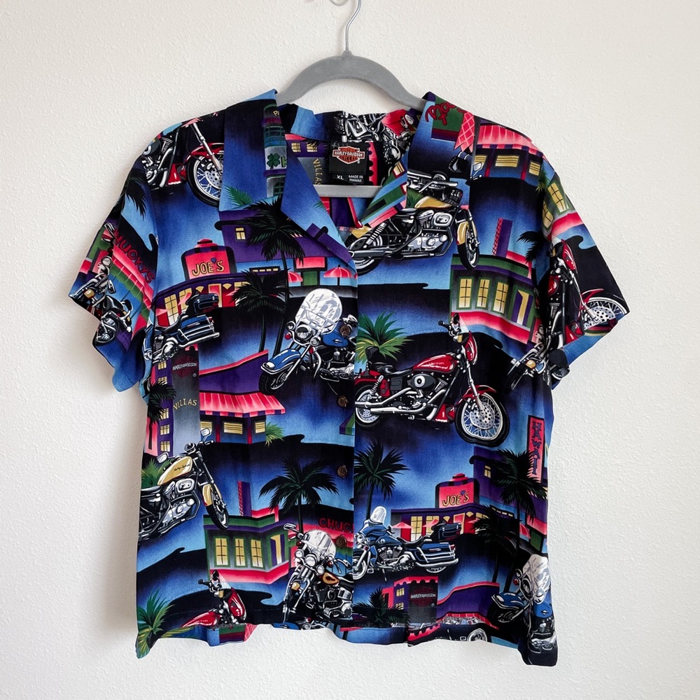 Harley Davidson Graphic Button Up